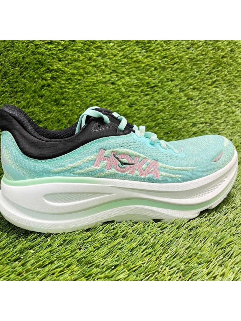 Hoka One One Bondi 9 Womens Size 8.5 Blue Pink Athletic Running Shoes Sneakers